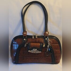 Elegant Brown and Black Women's Handbag